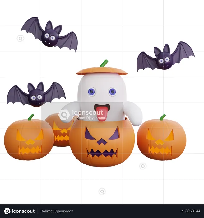 Fête d'Halloween  3D Illustration