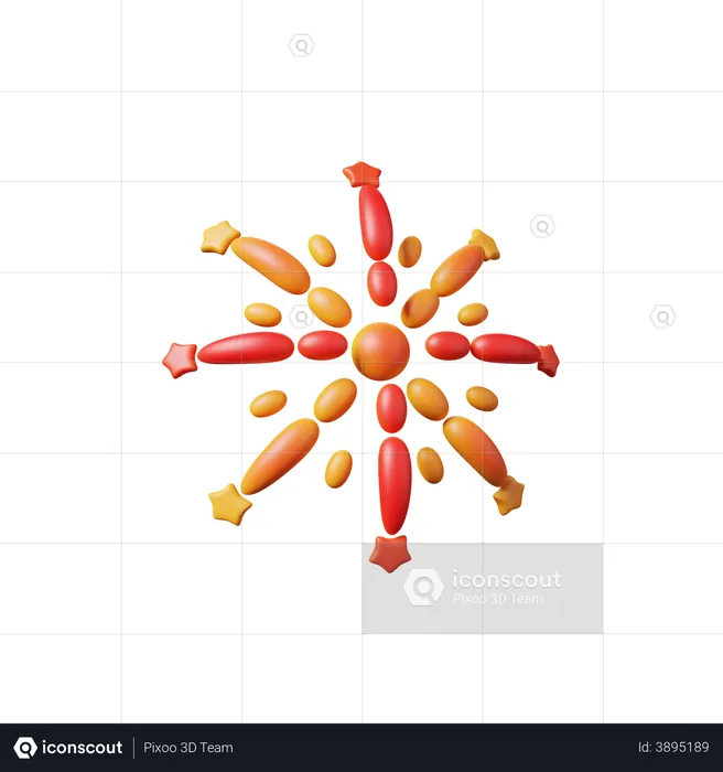 Feu d'artifice  3D Illustration