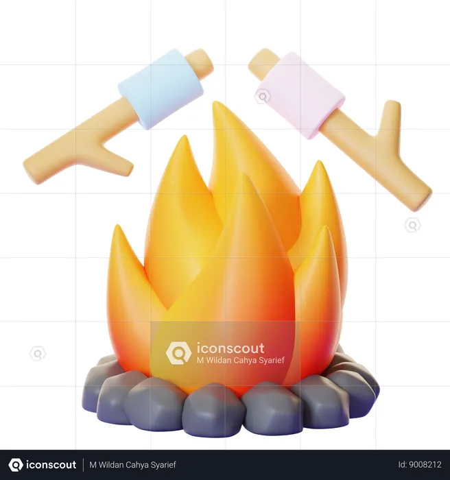 Feu de camp  3D Icon