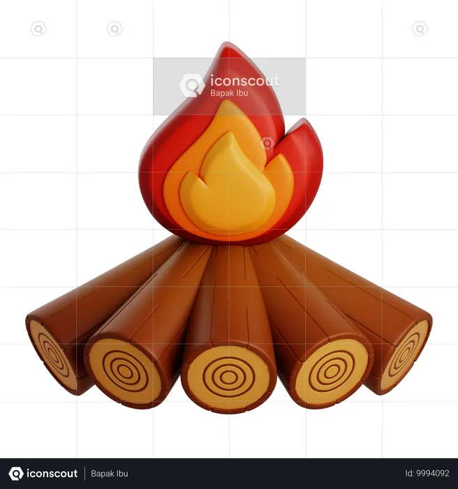 Feu de camp  3D Icon