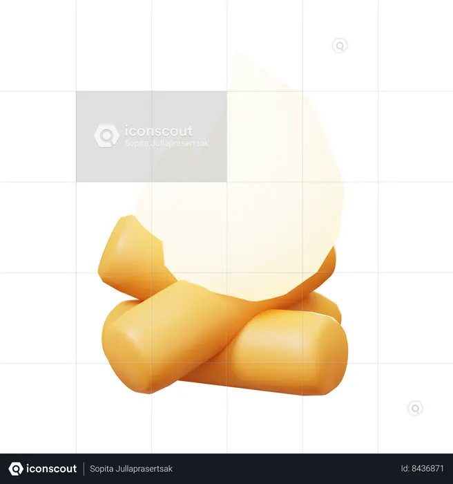 Feu de camp  3D Icon