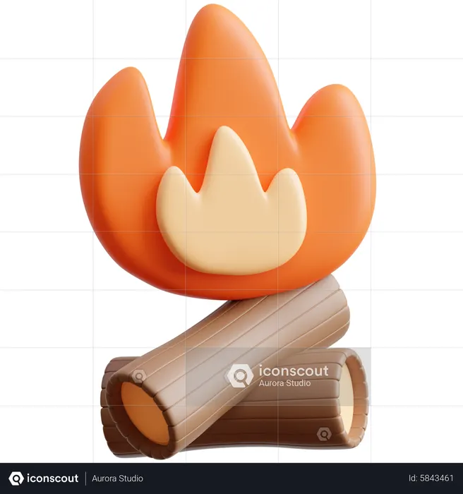 Feu de camp  3D Icon