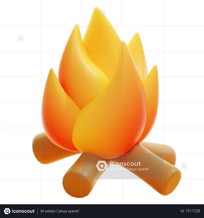 Feu de camp  3D Icon