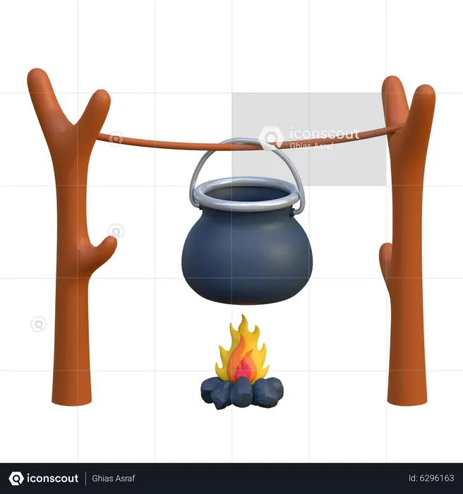 Cuisine au feu de camp  3D Icon