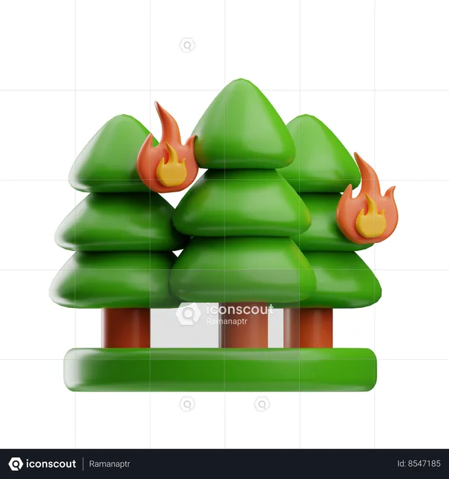 Feu de forêt  3D Icon