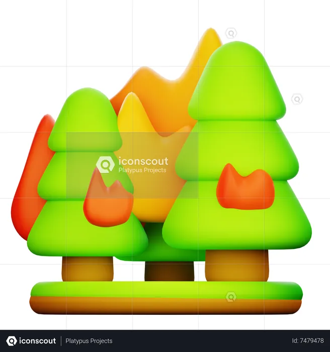 Feu de forêt  3D Icon