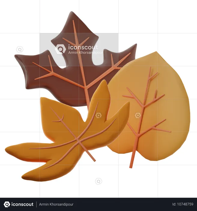 Feuille d'automne  3D Icon