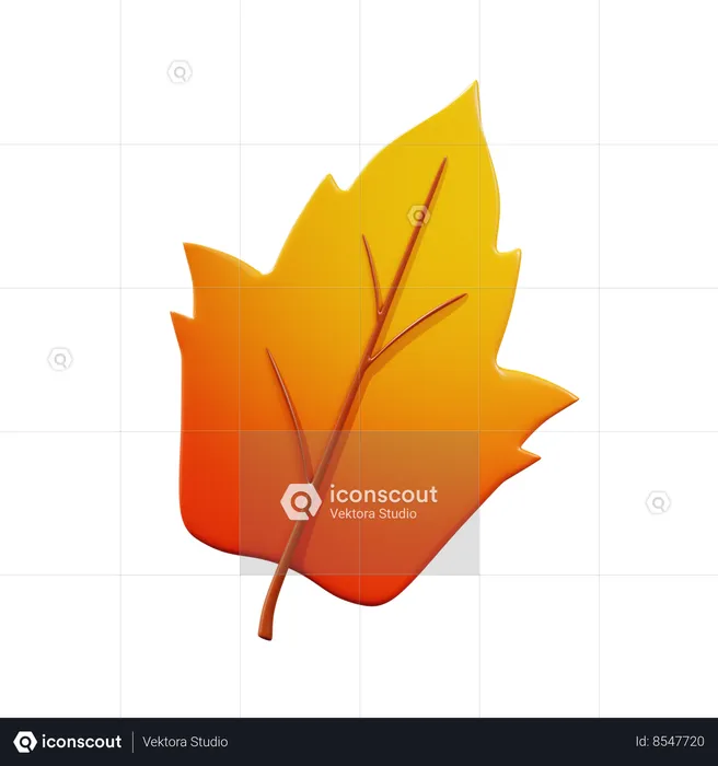 Feuille de peuplier tulipe  3D Icon