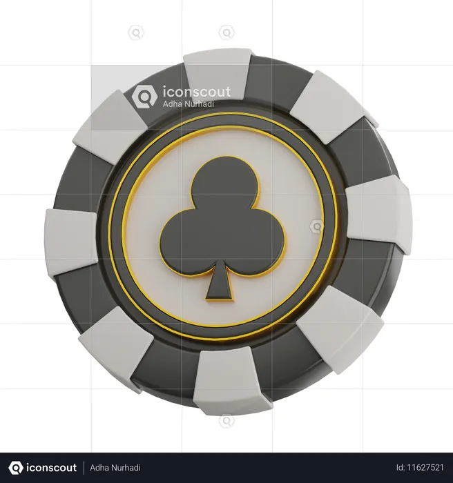 Ficha de póquer del club  3D Icon