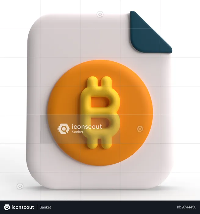 Fichier bitcoin  3D Icon