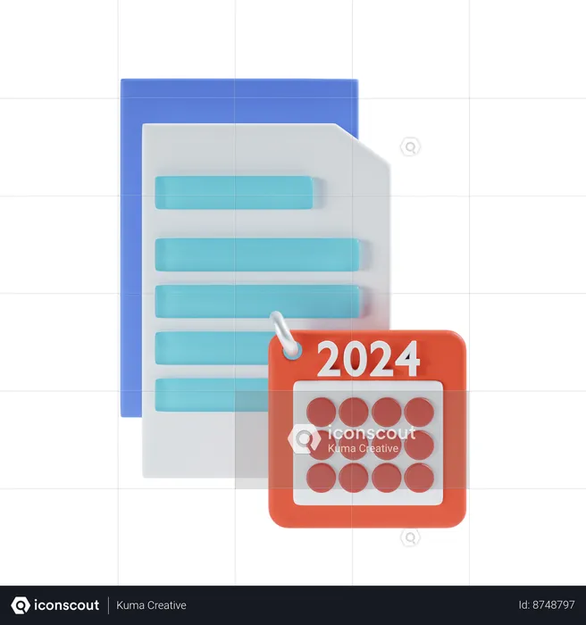 Fichier de calendrier  3D Icon