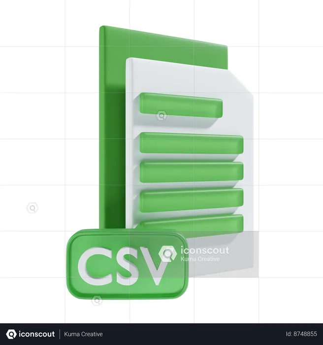 Fichier CSV  3D Icon