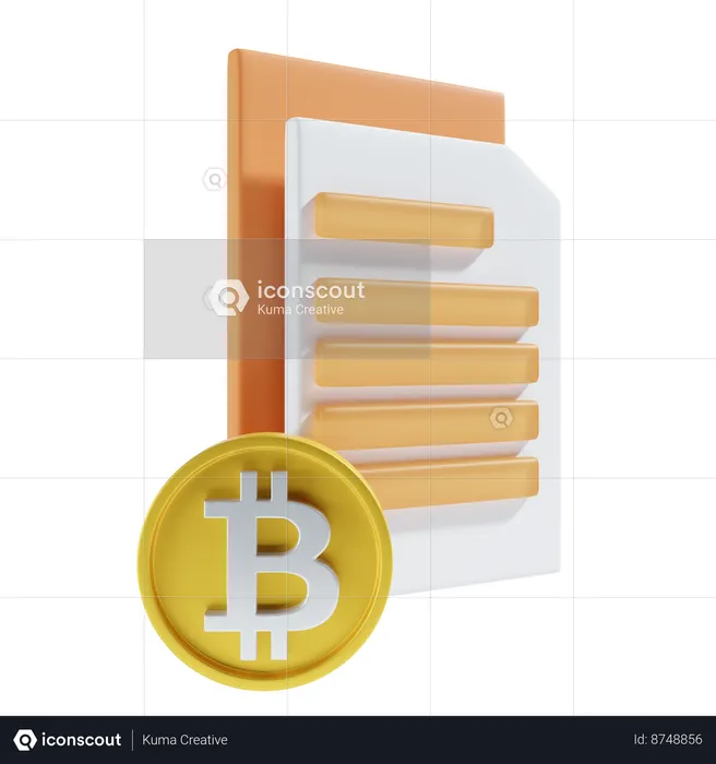 Fichier de paiement Bitcoin  3D Icon