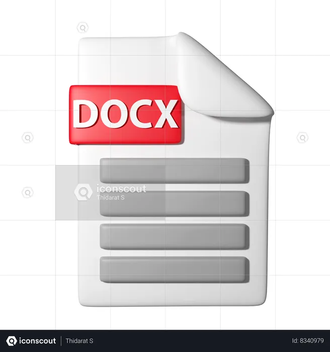 Fichier docx  3D Icon