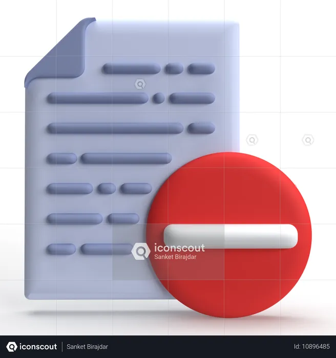 Dossier rejeté  3D Icon