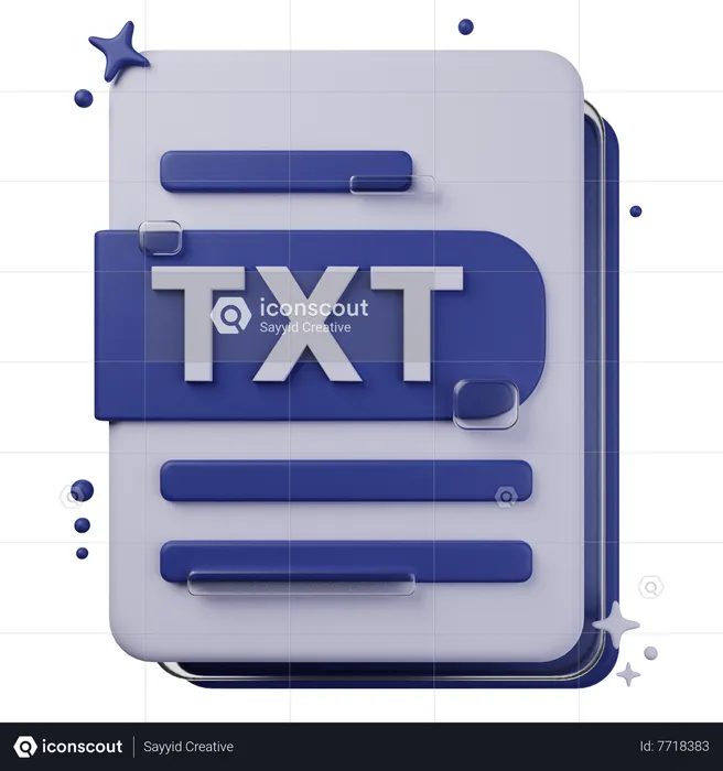 Fichier txt  3D Icon