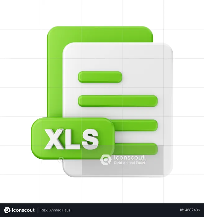 Fichier XLS  3D Icon