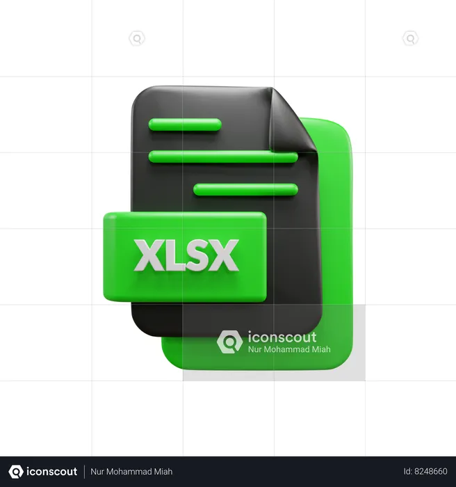 Fichier XLSX  3D Icon