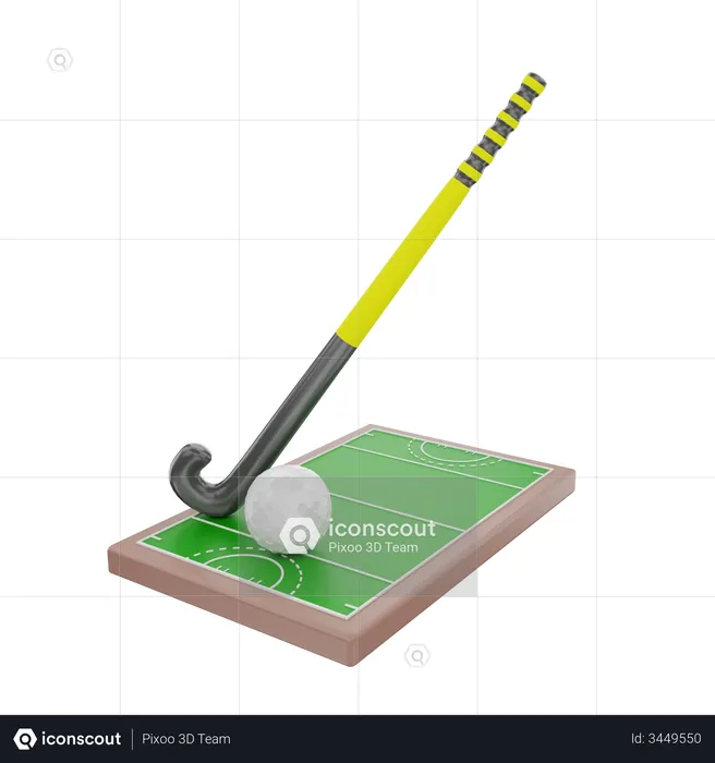 Field Hockey  3D Illustration