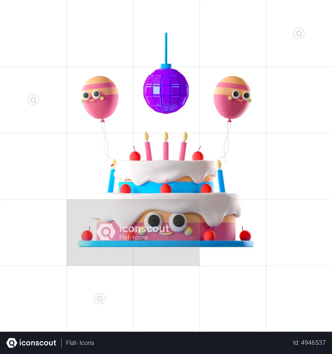 Fiesta de cumpleaños  3D Icon