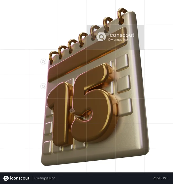Fifteen Calendar  3D Icon