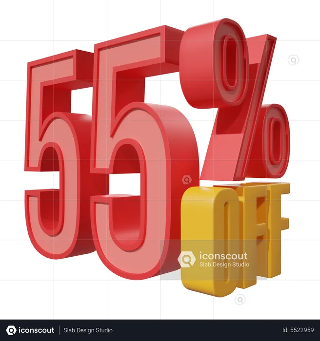 Fifty Five Percent Off  3D Icon