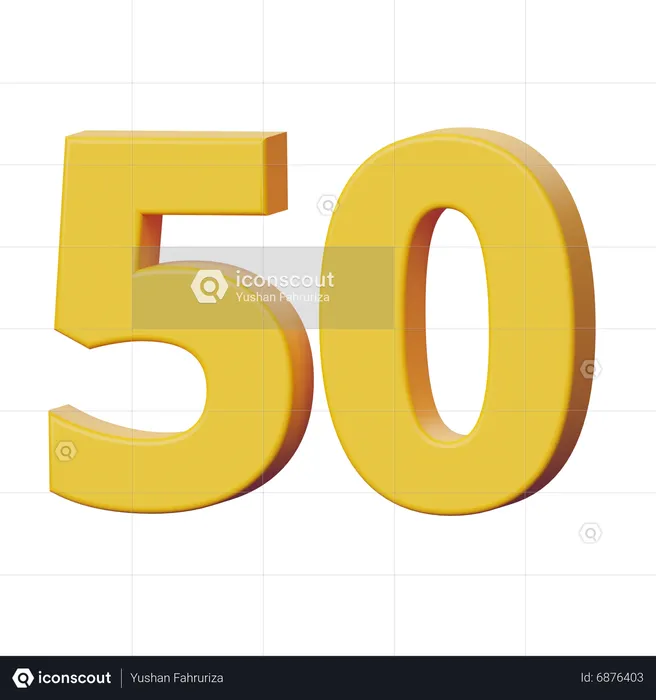Fifty Number  3D Icon