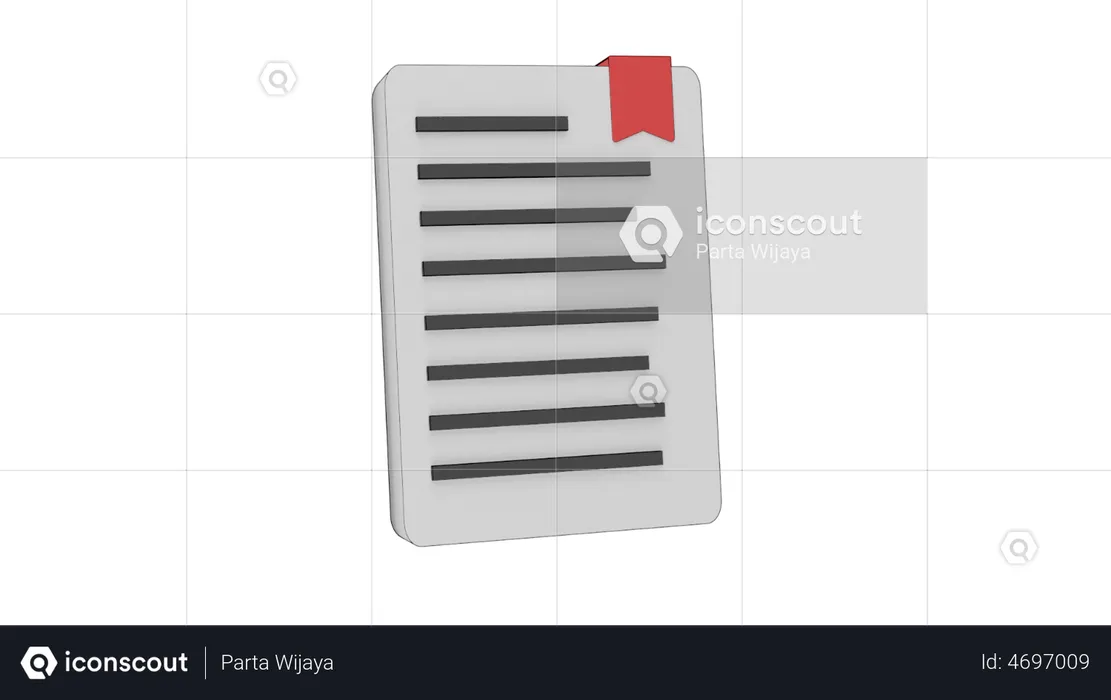 File Bookmark  3D Illustration