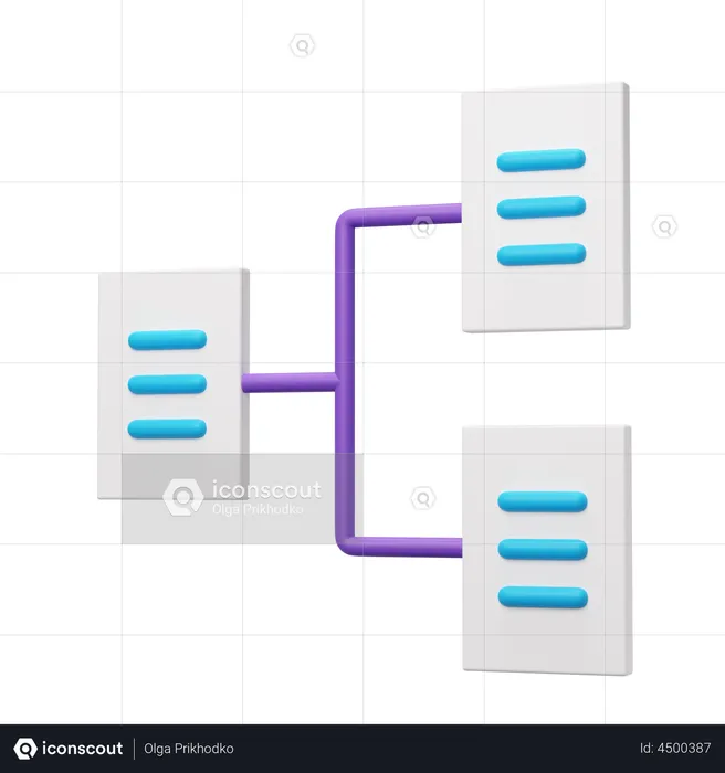 File Hierarchy  3D Illustration