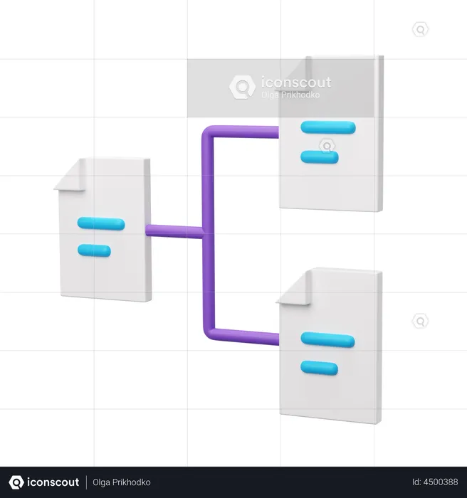 File Hierarchy  3D Illustration