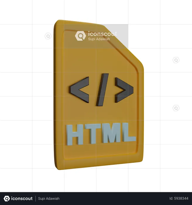 File Html 3D Icon - Free Download Files & Folders 3D Icons | IconScout