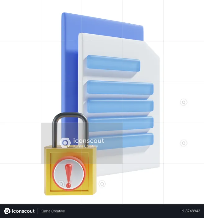 File lock  3D Icon