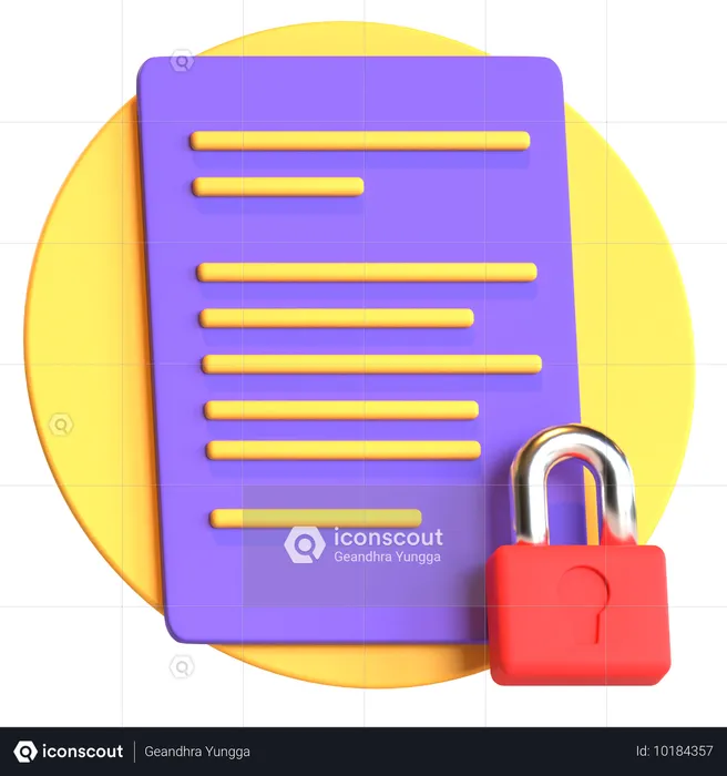 File Lock  3D Icon