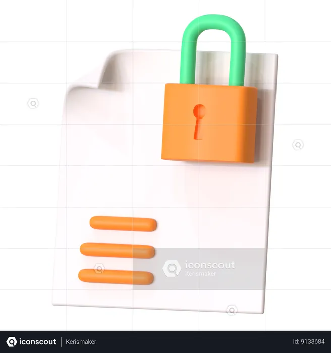 File Lock  3D Icon