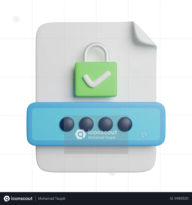 File Password  3D Icon