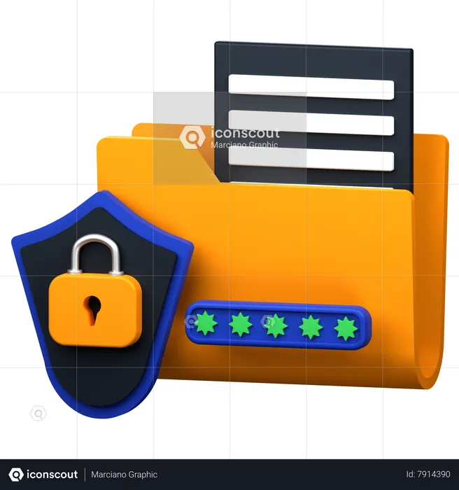 File Protection  3D Icon