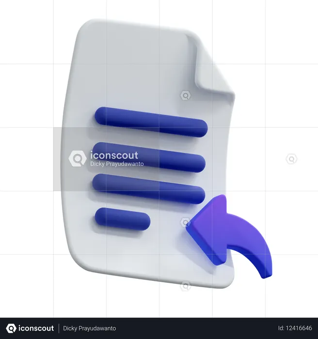파일 답장  3D Icon