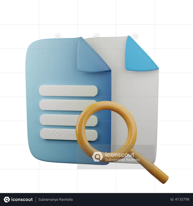 File search  3D Illustration