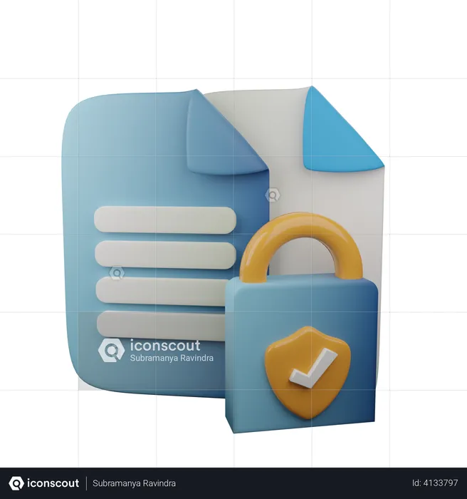 File security  3D Illustration