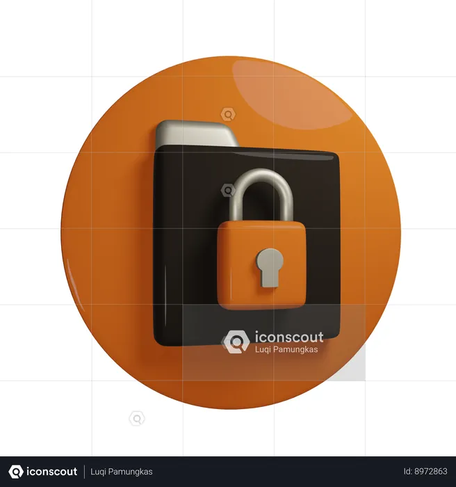 File Security Lock  3D Icon