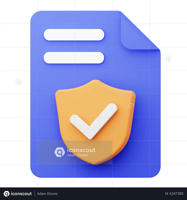 File shield  3D Icon