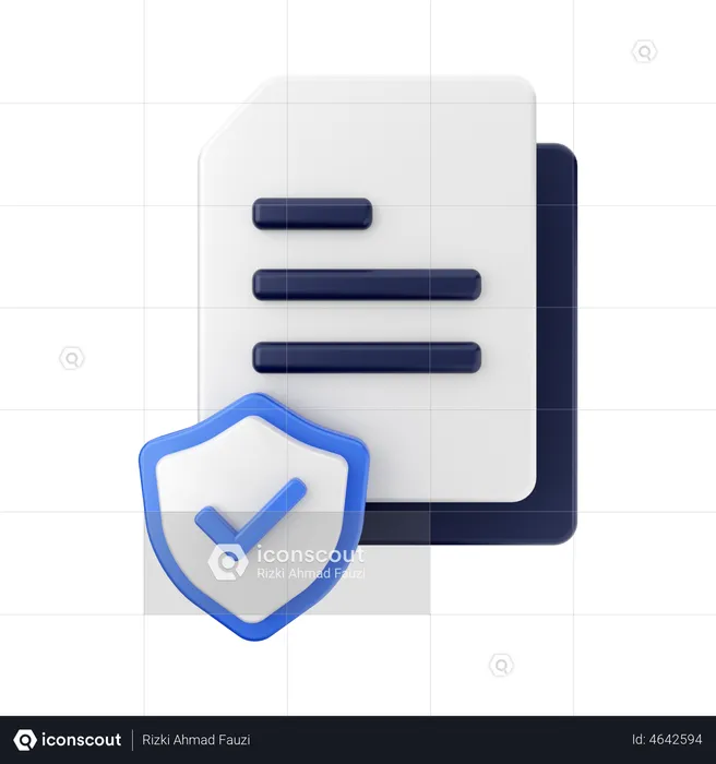 File Shield  3D Illustration