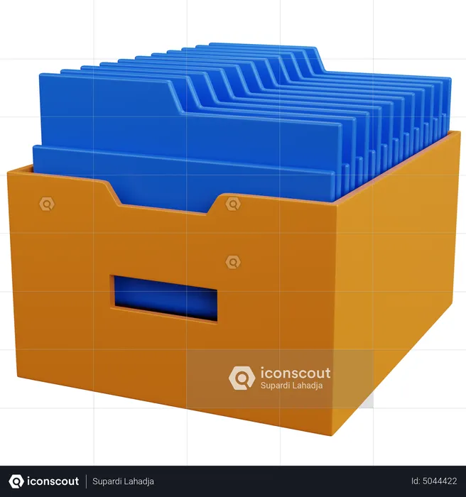 File Storage With Blue Folder  3D Icon
