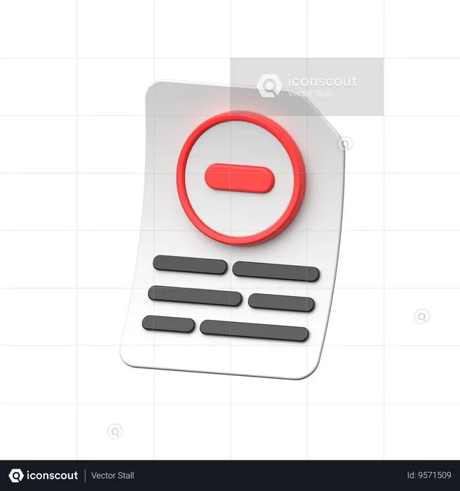 File Subtract  3D Icon
