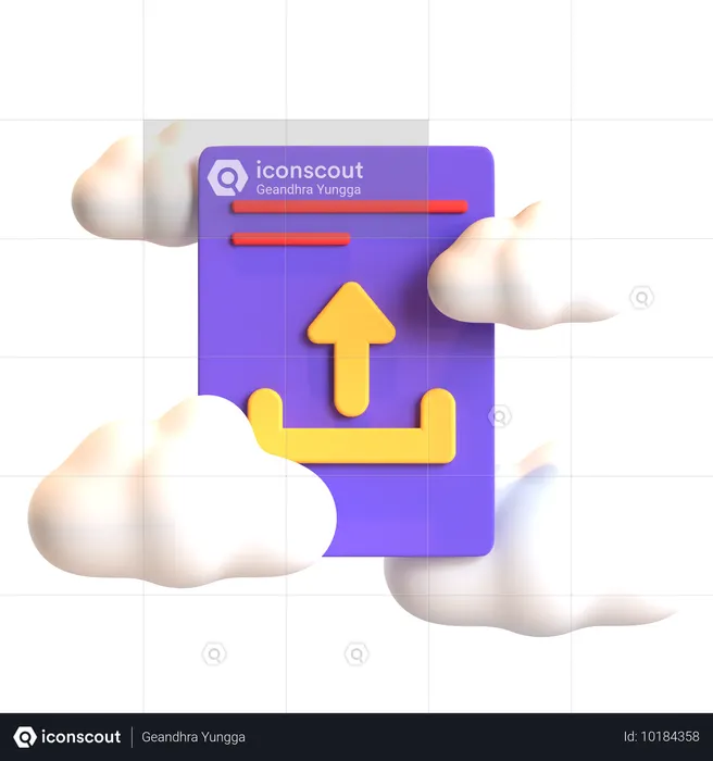 File Upload On Cloud  3D Icon
