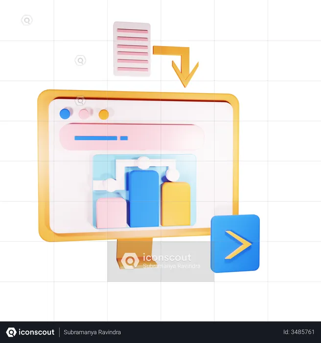 File uploading to system  3D Illustration