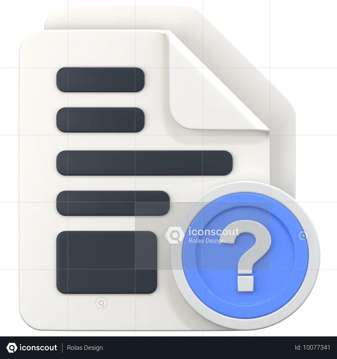 ヘルプサイン付きのファイル  3D Icon