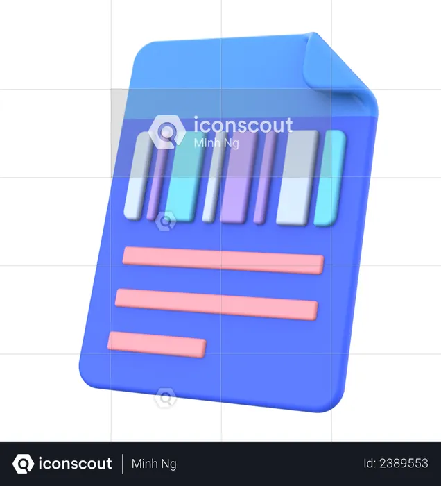 File with qrcode 3D Illustration