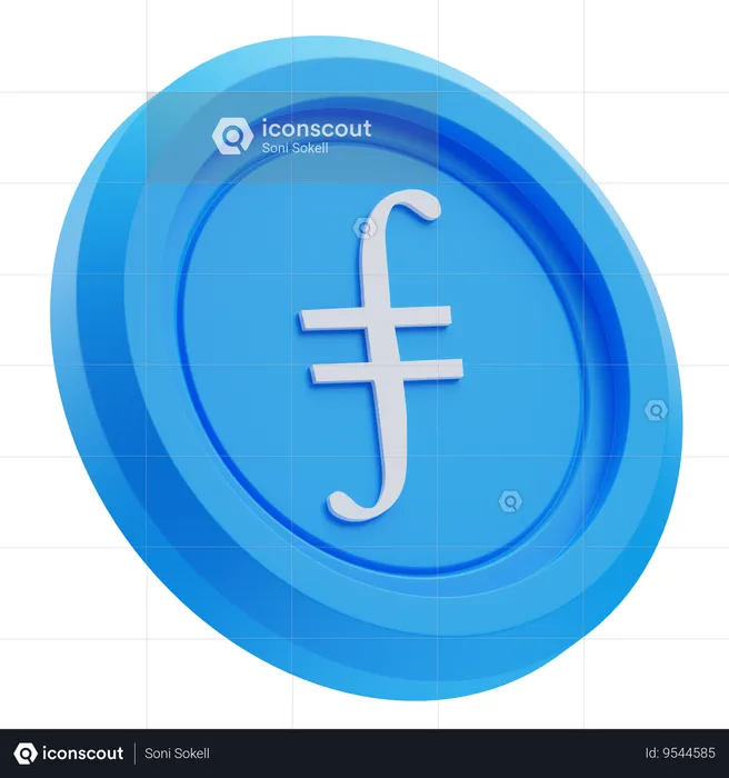 Criptomoneda filecoin  3D Icon