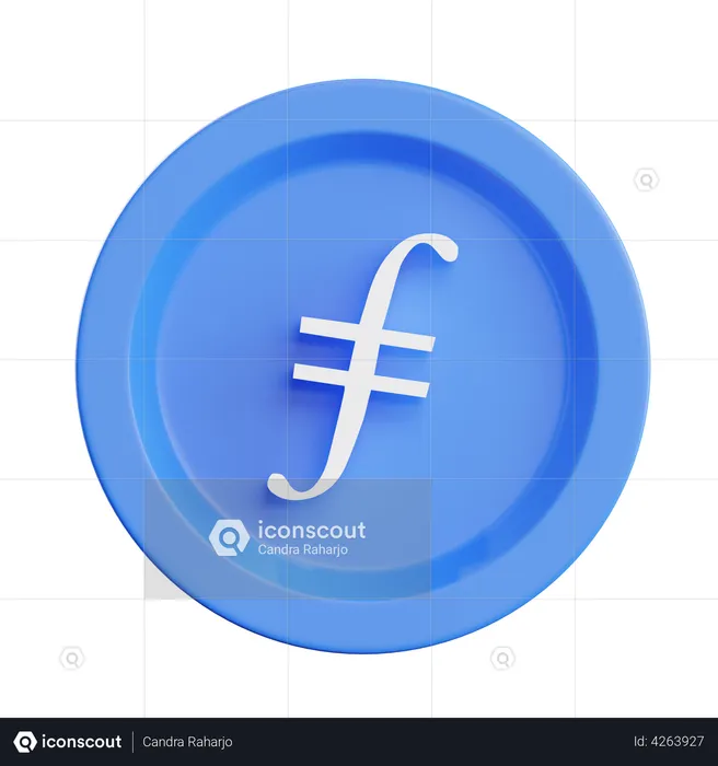 Filecoin fil criptomoeda  3D Illustration